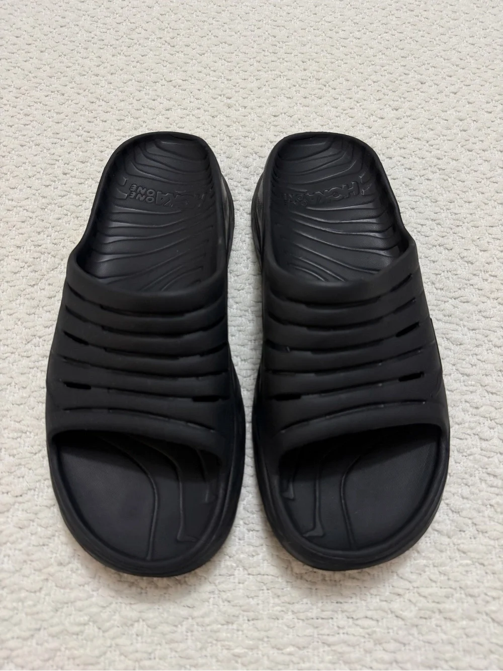 Hoka One One Black Ora Recovery Slides Sandals Shoes Men’s Size 14